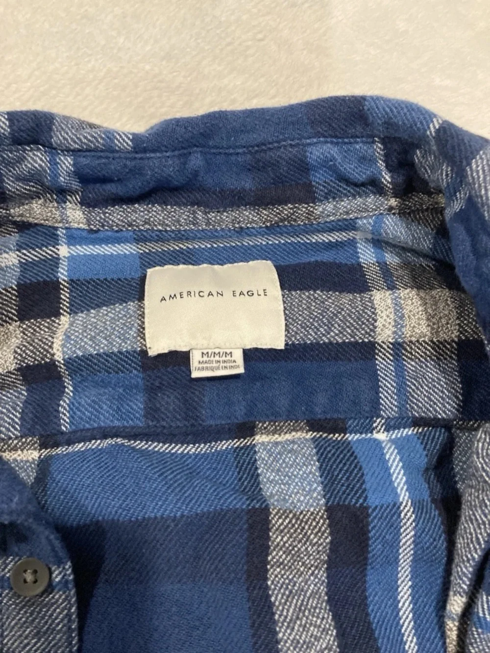 American Eagle Outfitters Blue Plaid Flannel Shirt